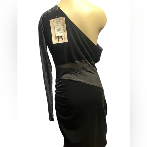Naked Wardrobe Elegant Black One-Shoulder Dress - Picture 7 of 10